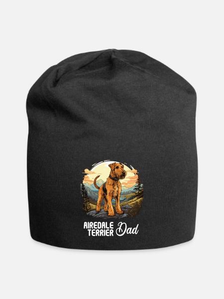 Hund Airedale Terrier - Jersey-Beanie - Schwarz