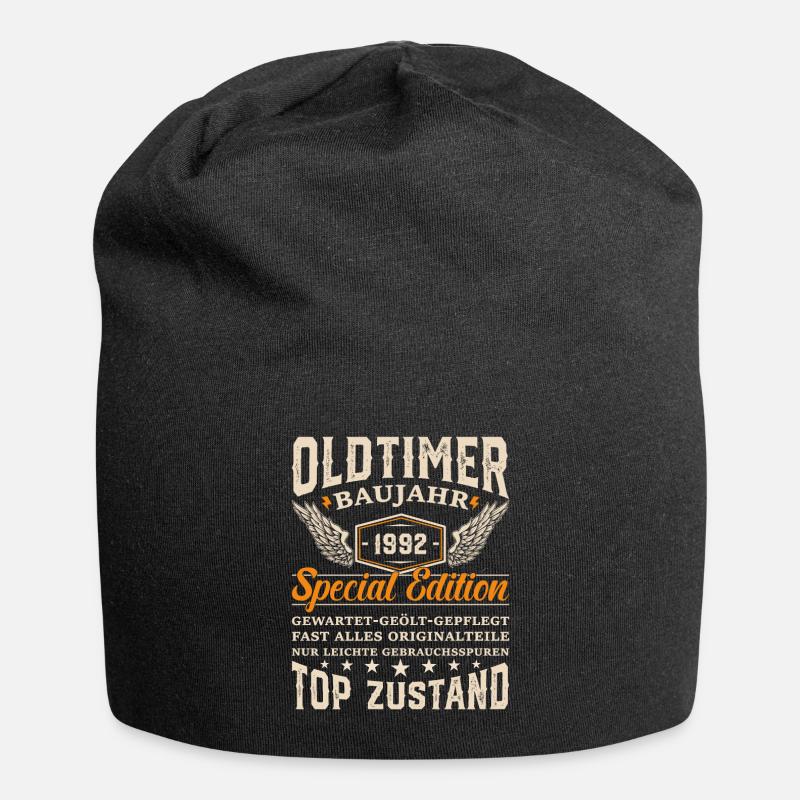 Kultiges Oldtimer-Geschenk '92 - Jersey-Beanie - Schwarz