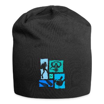 Taucher Retro - Jersey-Beanie - Schwarz - Vorne