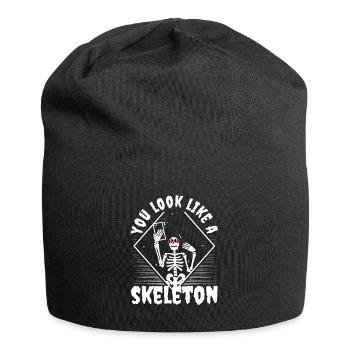 You look good as skeleton - Jersey Beanie - black - Front