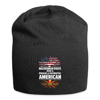Mazedonischer Amerikanischer Patriot USA - Jersey-Beanie - Schwarz - Vorne
