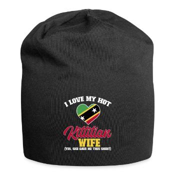 Flag of Saint Kitts and Nevis - Jersey Beanie - black - Front