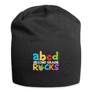 ABCD Second Grade Rocks 100e jour d’école Deuxième - Bonnet en jersey - noir - Devant