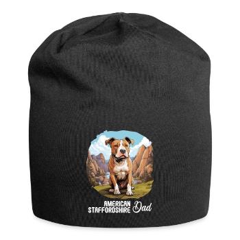 Chien American Staffordshire - Bonnet en jersey - noir - Devant