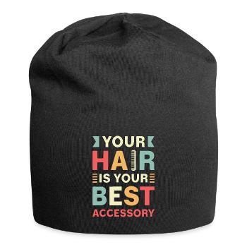 Hairstylist Your Hair Is Your Best Accessory Salon - Jersey Beanie - black - Front
