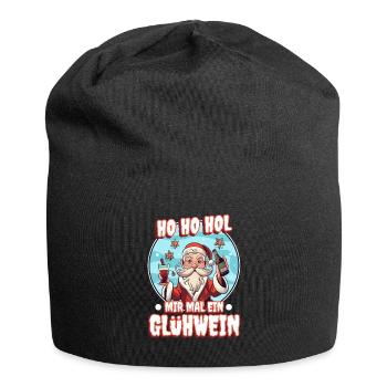 Ho Ho Hol mir mal ein Glühwein - Jersey-Beanie - Schwarz - Vorne