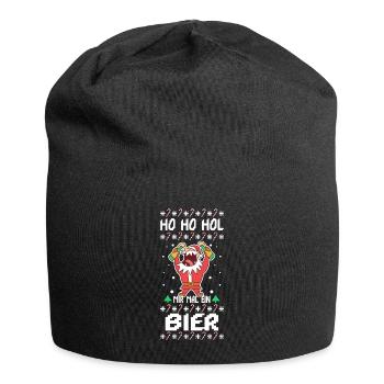 Ho Ho Hol mir mal ein Bier - Jersey-Beanie - Schwarz - Vorne