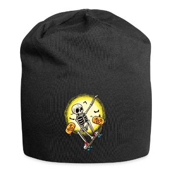 Halloween Skateboarding Skeleton Skateboarder - Jersey Beanie - black - Front