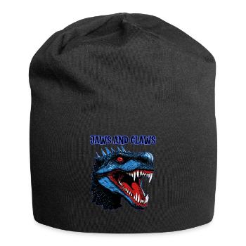 Reptiles, dinosaures, mâchoires et griffes, - Bonnet en jersey - noir - Devant