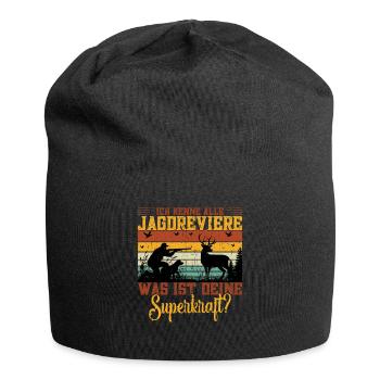 Jagdschein Jagen Motiv Wildschweinjäger Elchjagd - Jersey-Beanie - Schwarz - Vorne