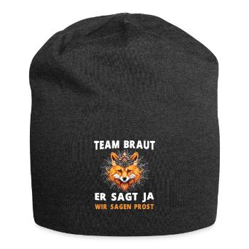 Hochzeit Junggesellenabschied Fuchs Bräutigam - Jersey-Beanie - Anthrazit - Vorne