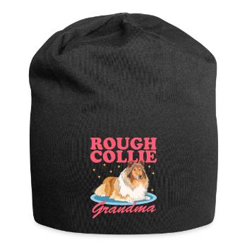Collie Granny Rough Collies Longhair Collie Gift - Jersey Beanie - black - Front