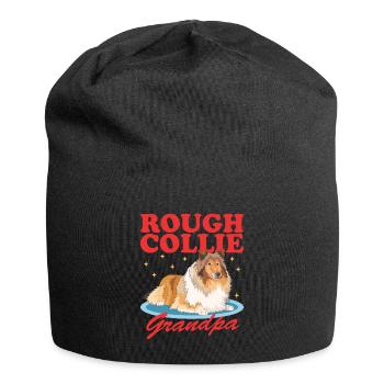 Collie Grandpa Rough Collies Longhair Collie Gift - Jersey Beanie - black - Front