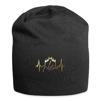 Mailand Skyline Italien Herzschlag Fan Love Milano - Jersey-Beanie - Schwarz - Vorne