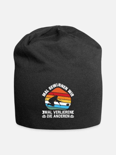 Curling Team Mal Gewinnen Wir Winterolympiade - Jersey-Beanie - Schwarz