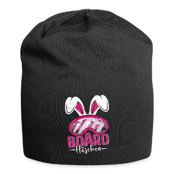 Snowboard Häschen Hasenohren Snowboarderin - Jersey-Beanie - Schwarz - Vorne
