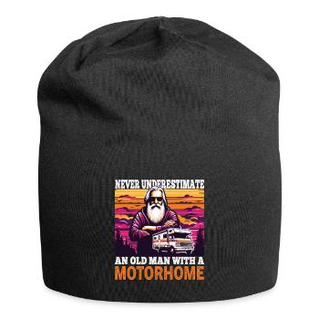 Never underestimate an old man with a motorhome - Jersey-Beanie - Schwarz - Vorne