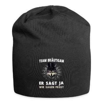 Wolf Junggesellenabschied Bräutigam Hochzeit - Jersey-Beanie - Schwarz - Vorne