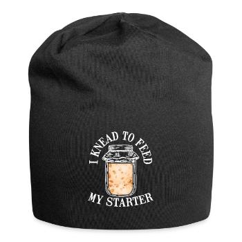 Ich Knete, Um Den Teig Mit Dem Starter - Jersey-Beanie - Schwarz - Vorne