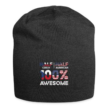 Czech American Patriot USA Grown Czech Republic - Jersey Beanie - charcoal grey - Front
