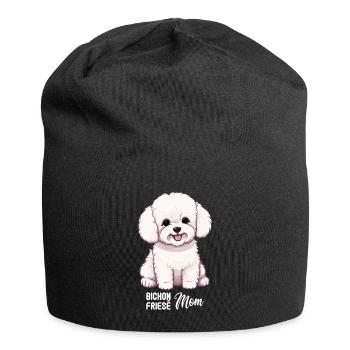 Hund Bichon Friesé - Jersey-Beanie - Schwarz - Vorne