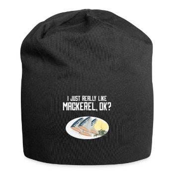 Maquereau Mackrel Pêche en eau salée - Bonnet en jersey - noir - Devant