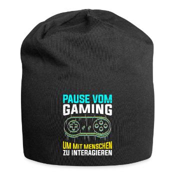 Video Spieler Pause vom Gaming Controller Video - Jersey-Beanie - Schwarz - Vorne