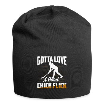 Gotta Love A Good Chick Flick Woman Field Hockey - Jersey-Beanie - Schwarz - Vorne
