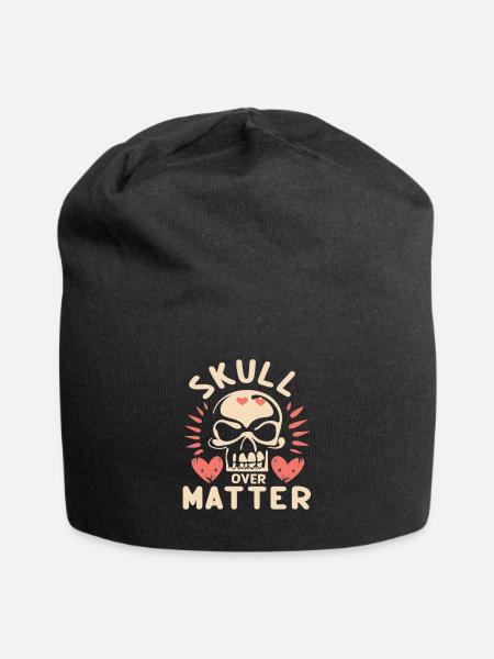 Skull Skull Skulls Skull Saying - Jersey Beanie - black