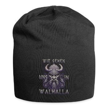 Walhalla Erbe Geschenk für Wikinger Fans - Jersey-Beanie - Schwarz - Vorne