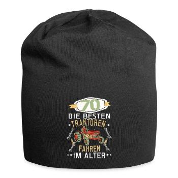 70 Geburtstag Traktor Treker Bauer Trecker Rentner - Jersey-Beanie - Schwarz - Vorne