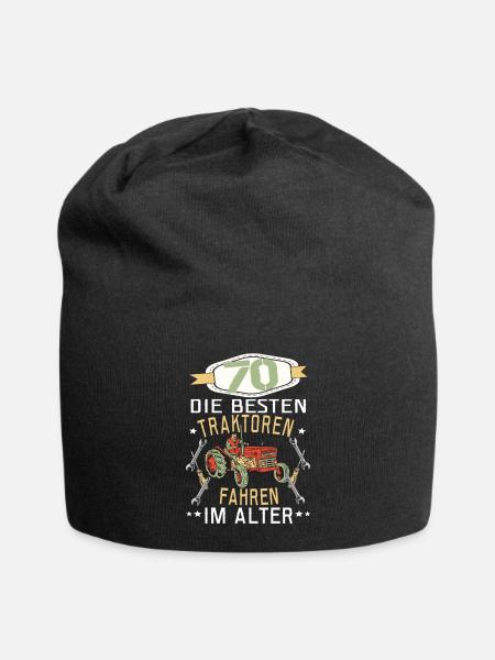 70 Geburtstag Traktor Treker Bauer Trecker Rentner - Jersey-Beanie - Schwarz