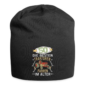 50 Geburtstag Traktor Treker Bauer Trecker Rentner - Jersey-Beanie - Schwarz - Vorne