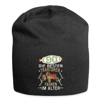 90 Geburtstag Traktor Treker Bauer Trecker Rentner - Jersey-Beanie - Schwarz - Vorne