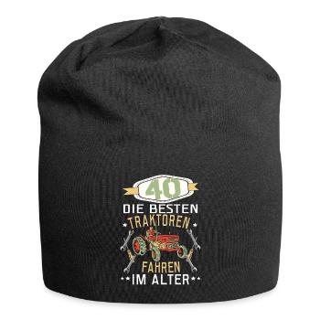 40 Geburtstag Traktor Treker Bauer Trecker Rentner - Jersey-Beanie - Schwarz - Vorne