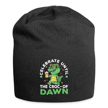 Celebrate until the croc-of dawn - Jersey Beanie - black - Front