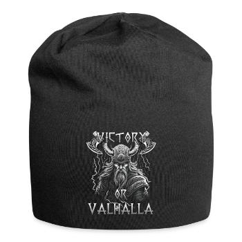 Walhalla Krieger Geschenk für stolze Wikinger-Fans - Jersey-Beanie - Schwarz - Vorne