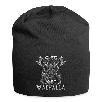 Walhalla Erbe Geschenk für Wikinger Fans - Jersey-Beanie - Schwarz - Vorne