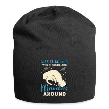 Dugong Life Is Better When There Are Sea Animals - Jersey Beanie - black - Front