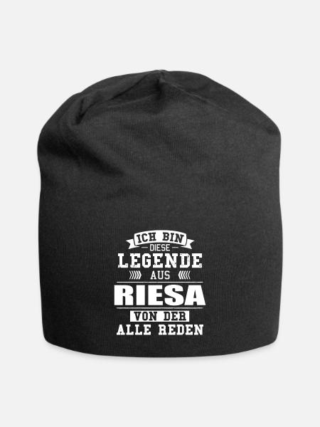 Stadt Riesa Deutschland Legende Spruch - Jersey-Beanie - Schwarz
