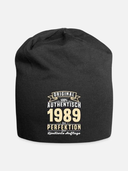 Vintage 1989 - Authentisches Geburtstagsgeschenk - Jersey-Beanie - Schwarz