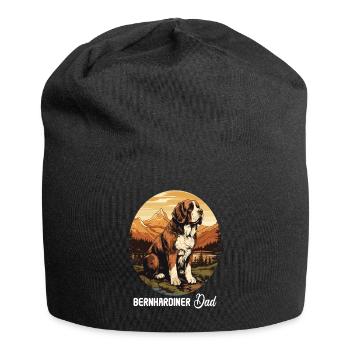 Hund Bernhardiner - Jersey-Beanie - Schwarz - Vorne