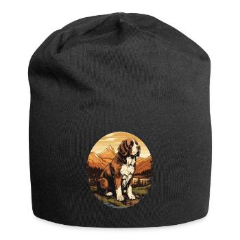 Dog St. Bernard - Jersey Beanie - black - Front