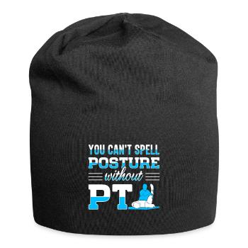 PT Physiotherapie Physiotherapeutin Job - Jersey-Beanie - Schwarz - Vorne