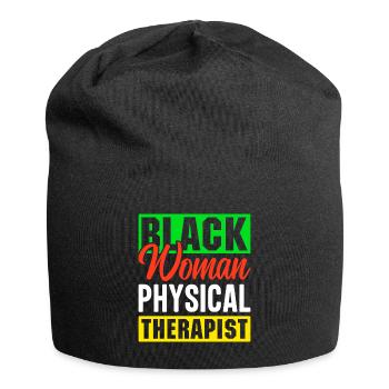 PT Physiotherapie Physiotherapeutin Job - Jersey-Beanie - Schwarz - Vorne
