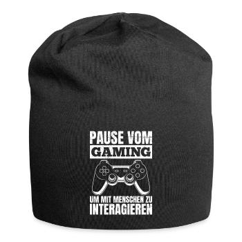 Video Spieler Pause vom Gaming Controller Video - Jersey-Beanie - Schwarz - Vorne