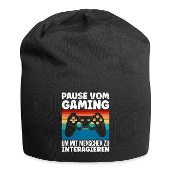Video Spieler Pause vom Gaming Controller Video - Jersey-Beanie - Schwarz - Vorne