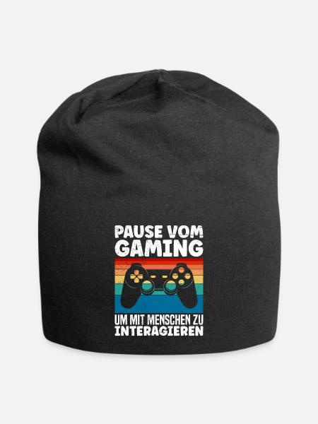 Video Spieler Pause vom Gaming Controller Video - Jersey-Beanie - Schwarz