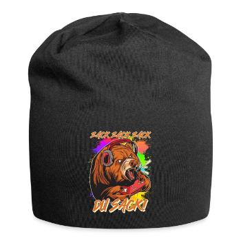 Gaming Bär Zack Zack Zack du Sack! Video Spiele - Jersey-Beanie - Schwarz - Vorne