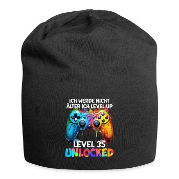 Level 35 Unlocked B-Day 35 Jahre Videospiel - Jersey-Beanie - Schwarz - Vorne